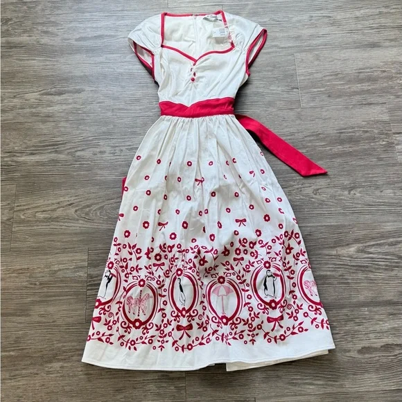 open lace back dress Mary Poppins Costume with Red Satin Mary dress  CoserZ